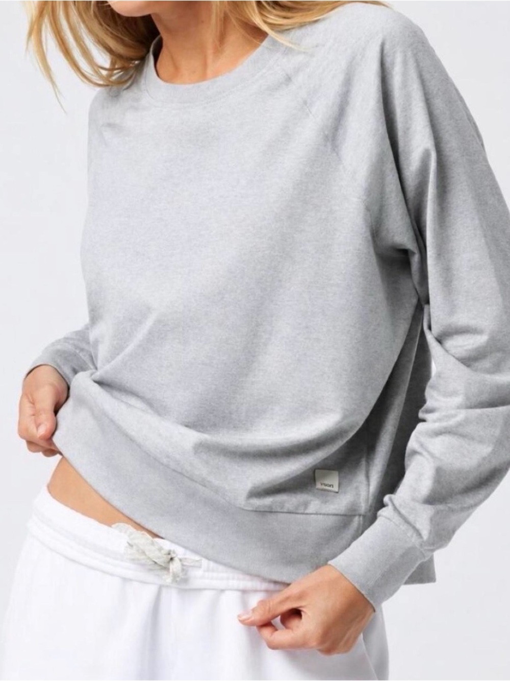 Vuori Light Gray Halo Crewneck Top